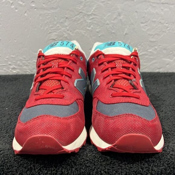🔥🔥 NEW BALANCE 574 Red/Gray/Aqua Blue Classics  Sneakers Men Size 12 - PERFECT - Picture 6 of 13